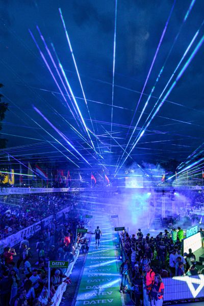 DATEV CHALLENGE ROTH 2025 RACE DAY FINISH - LASERSHOW