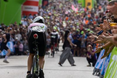 Bike course at the DATEV Challenge Roth featuring athletes