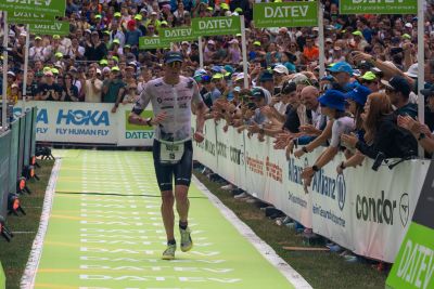 Athletes at the finish line of the 2026 DATEV Challenge Roth