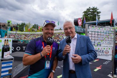 Athletes at the finish line of the 2026 DATEV Challenge Roth