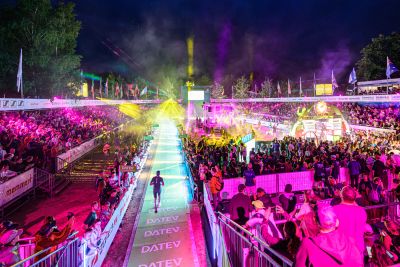 DATEV CHALLENGE ROTH 2025 RACE DAY FINISH - LASERSHOW