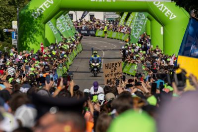Bike course at the DATEV Challenge Roth featuring athletes