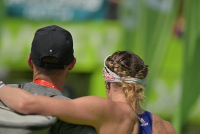Athletes at the finish line of the 2026 DATEV Challenge Roth