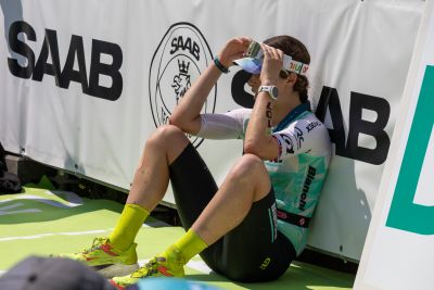 Athletes at the finish line of the 2026 DATEV Challenge Roth