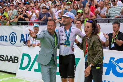 Athletes at the finish line of the 2026 DATEV Challenge Roth