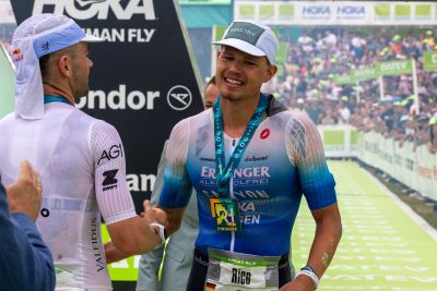 Athletes at the finish line of the 2026 DATEV Challenge Roth