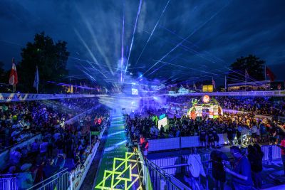 DATEV CHALLENGE ROTH 2025 RACE DAY FINISH - LASERSHOW