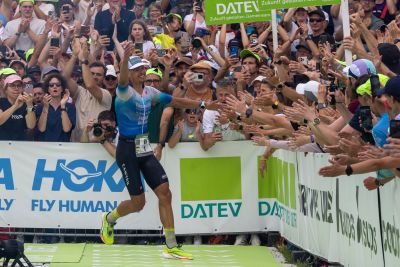 Athletes at the finish line of the 2026 DATEV Challenge Roth
