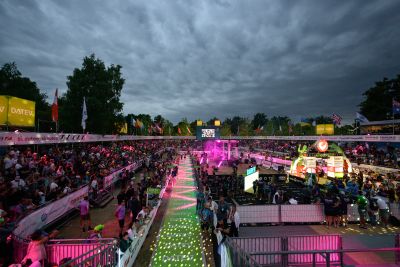 DATEV CHALLENGE ROTH 2025 RACE DAY FINISH - LASERSHOW