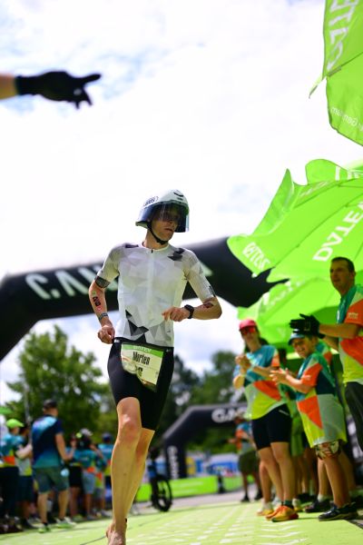 Transition Area 2 at the DATEV Challenge Roth with triathletes
