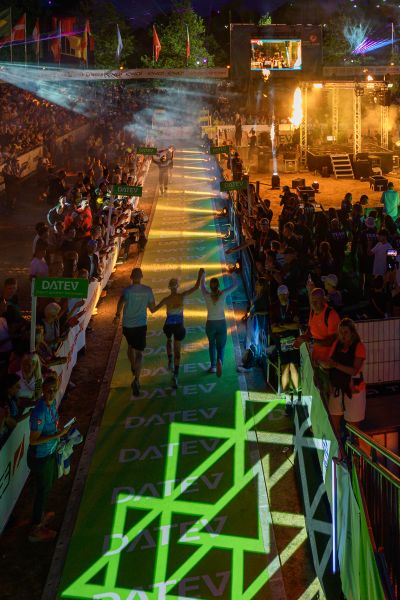 DATEV CHALLENGE ROTH 2025 RACE DAY FINISH - LASERSHOW
