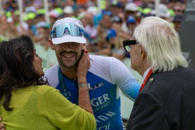 Athletes at the finish line of the 2026 DATEV Challenge Roth