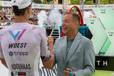 Athletes at the finish line of the 2026 DATEV Challenge Roth