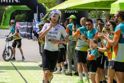 Transition Area 2 at the DATEV Challenge Roth with triathletes