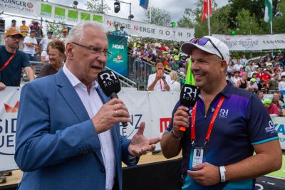 Athletes at the finish line of the 2026 DATEV Challenge Roth
