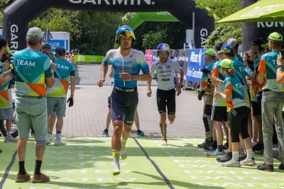 Transition Area 2 at the DATEV Challenge Roth with triathletes