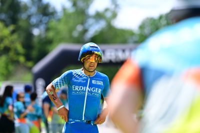 Transition Area 2 at the DATEV Challenge Roth with triathletes