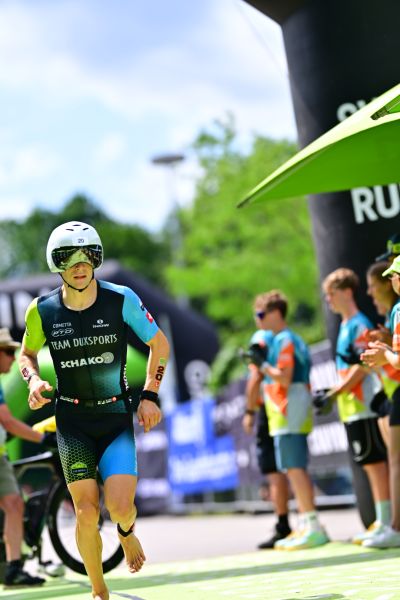 Transition Area 2 at the DATEV Challenge Roth with triathletes