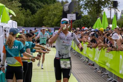 Transition Area 2 at the DATEV Challenge Roth with triathletes