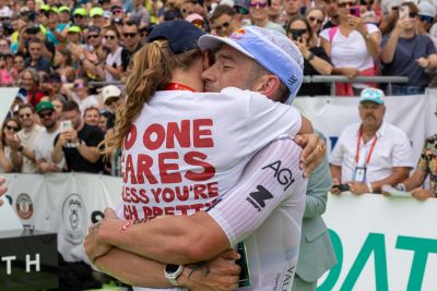 Athletes at the finish line of the 2026 DATEV Challenge Roth