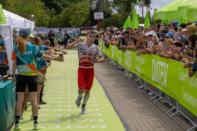 Transition Area 2 at the DATEV Challenge Roth with triathletes