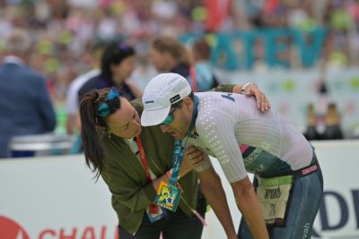 Athletes at the finish line of the 2026 DATEV Challenge Roth
