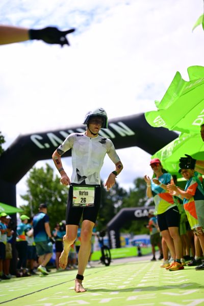 Transition Area 2 at the DATEV Challenge Roth with triathletes