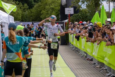Transition Area 2 at the DATEV Challenge Roth with triathletes