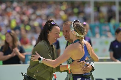 Athletes at the finish line of the 2026 DATEV Challenge Roth