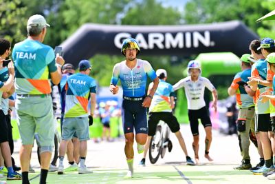Transition Area 2 at the DATEV Challenge Roth with triathletes