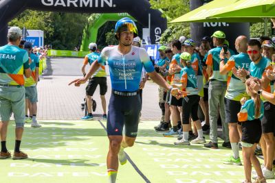 Transition Area 2 at the DATEV Challenge Roth with triathletes