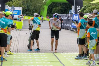Transition Area 2 at the DATEV Challenge Roth with triathletes