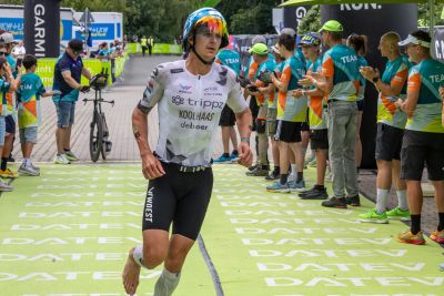 Transition Area 2 at the DATEV Challenge Roth with triathletes