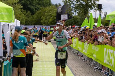 Transition Area 2 at the DATEV Challenge Roth with triathletes