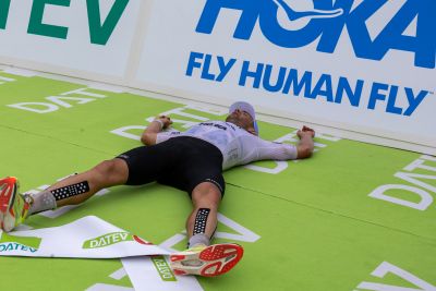 Athletes at the finish line of the 2026 DATEV Challenge Roth