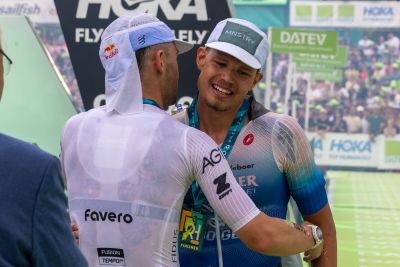 Athletes at the finish line of the 2026 DATEV Challenge Roth