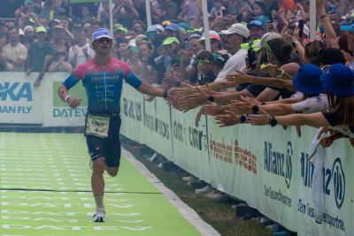 Athletes at the finish line of the 2026 DATEV Challenge Roth