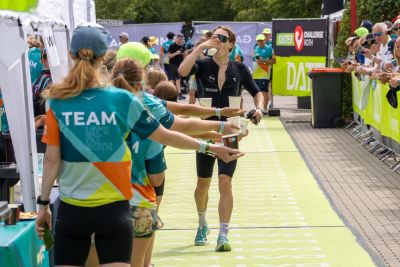 Transition Area 2 at the DATEV Challenge Roth with triathletes